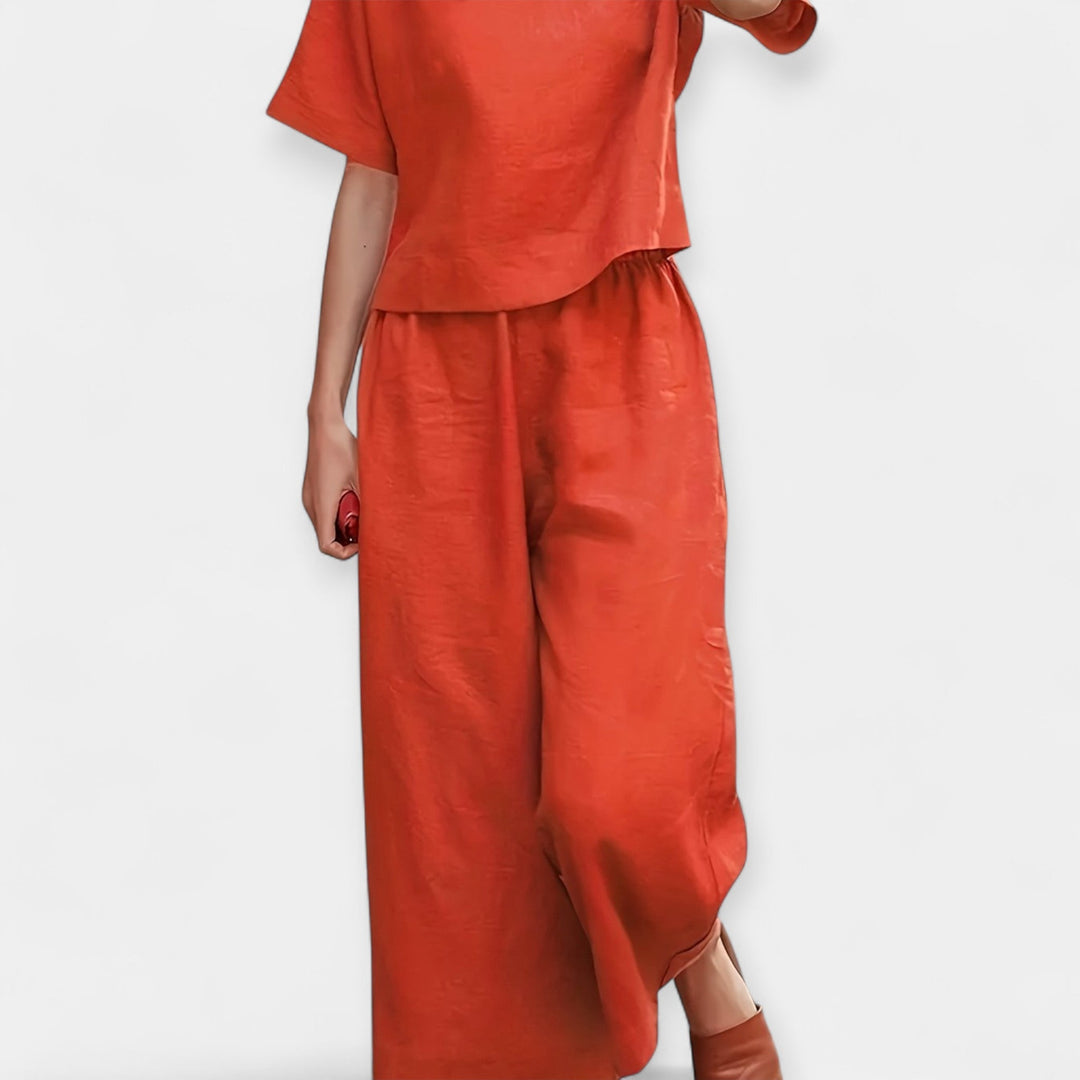 Seren | Breezy Short Sleeve Pantsuit