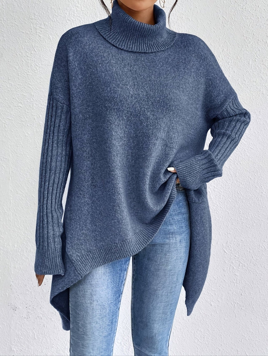 Karen – Oversized Turtleneck Knit Sweater