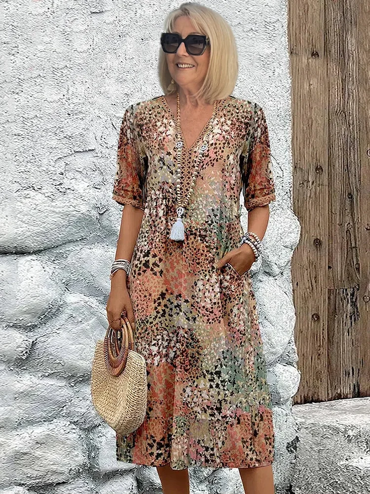 Ingrid | Colorful Midi Dress