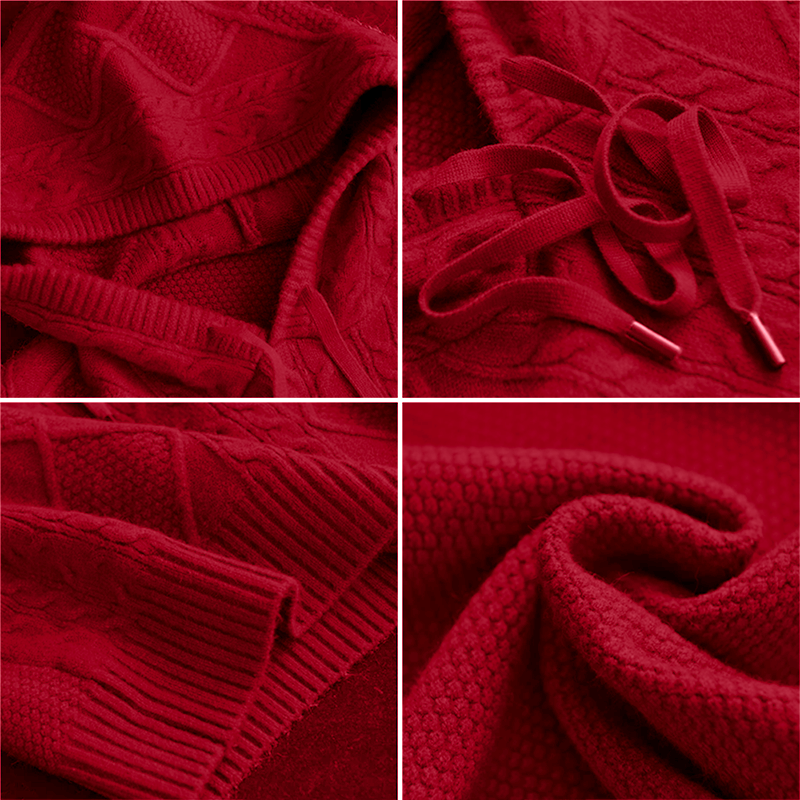 Jessica – Cable Knit Hooded Sweater