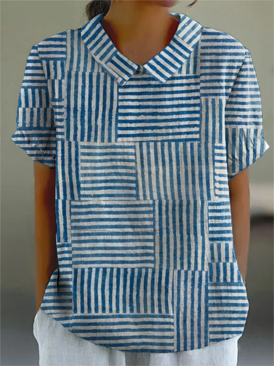 Alora | Striped Patchwork Shirt