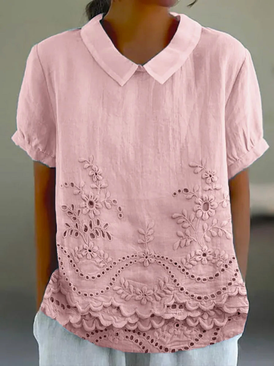 Janie | Floral Embroidered Shirt