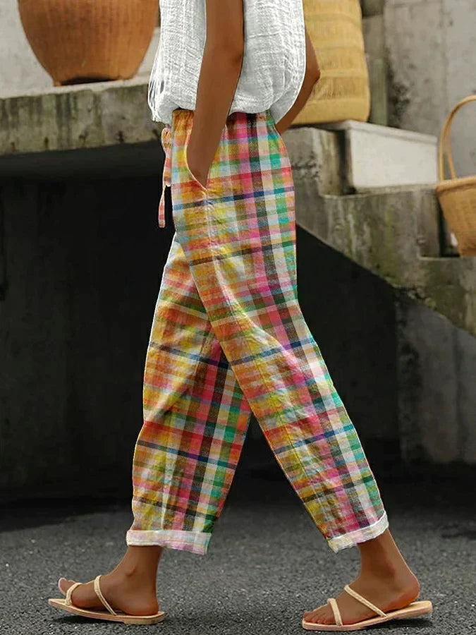 Jimena | Comfortable Checkered Pants