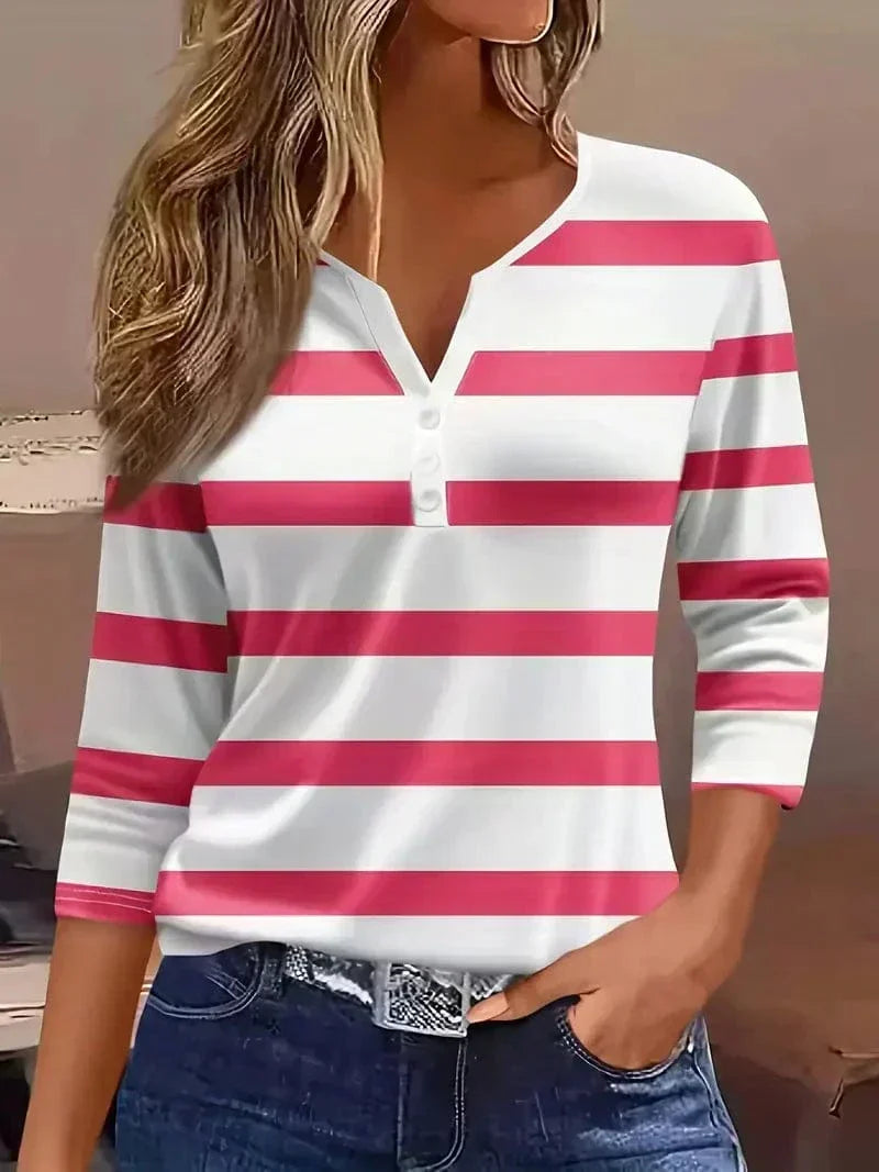Honey | Striped V-Neck Top