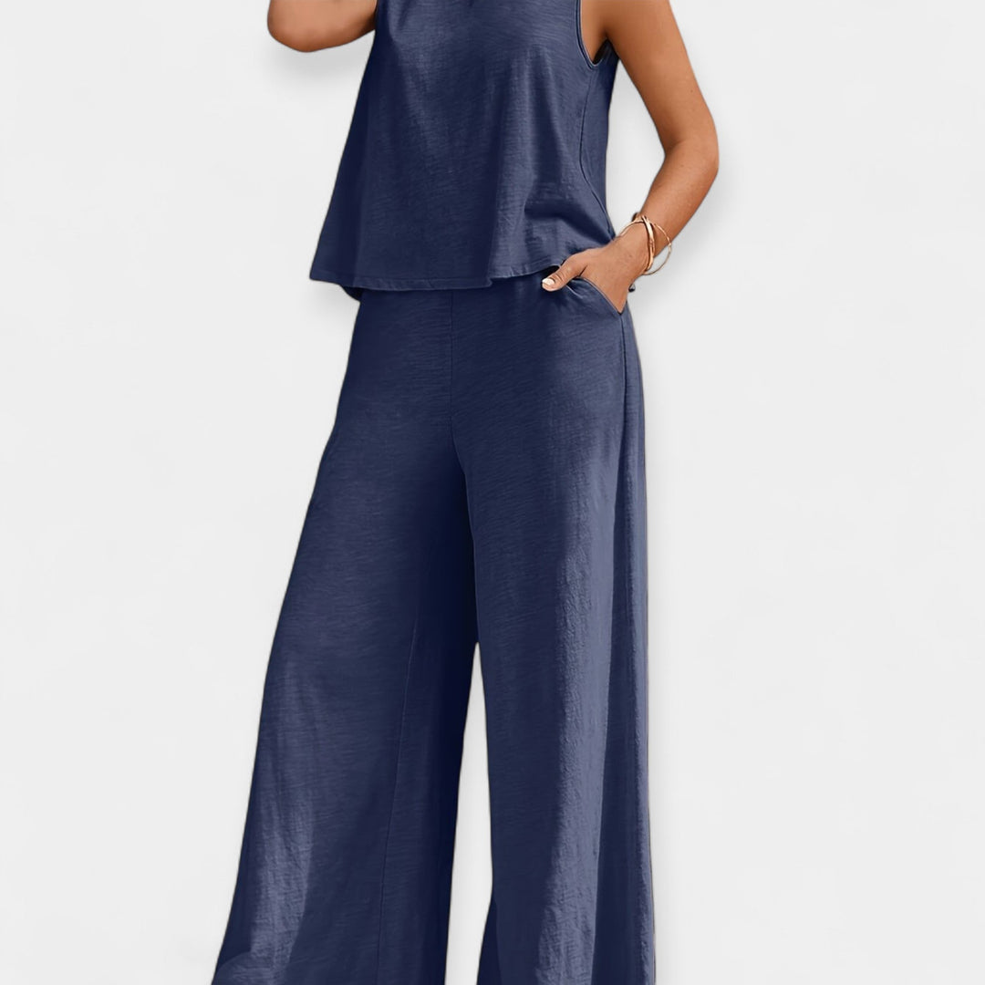 Mallory | Sleeveless Top and Wide-Leg Pants Ensemble
