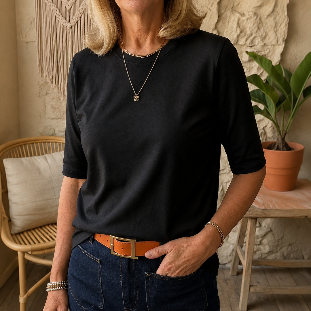 Gladys – Relaxed Three-Quarter Sleeve Top