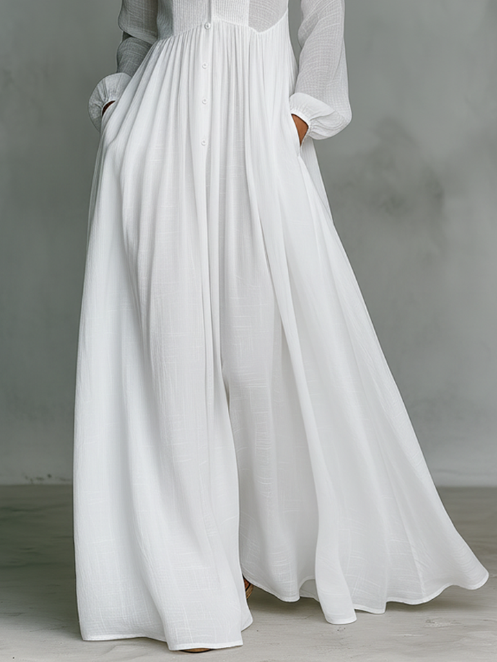 Edythe | Flowing Button-Front Maxi Dress