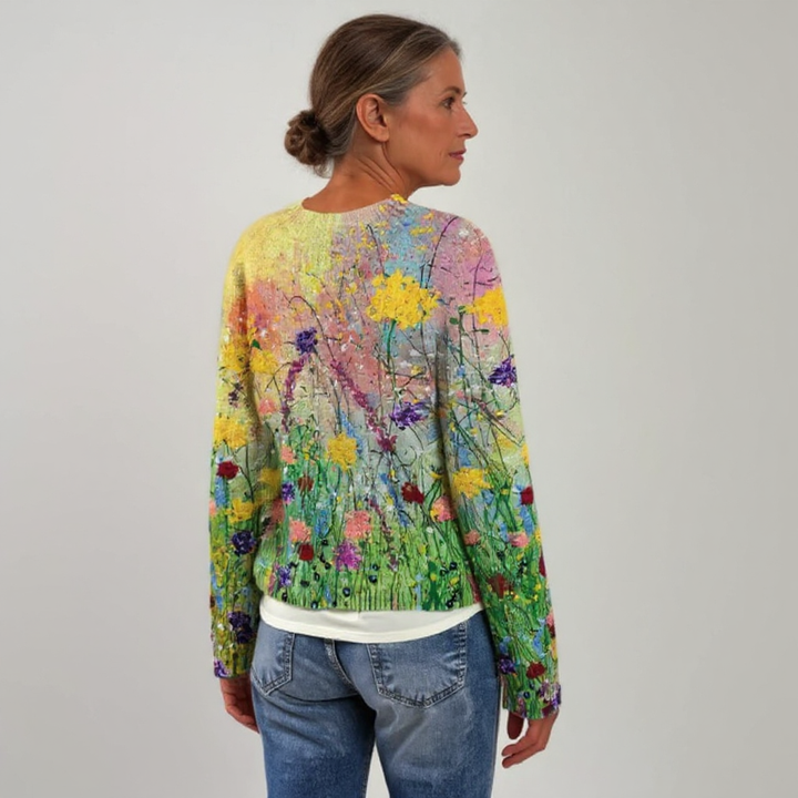 Lindsey – Wildflower Print Long Sleeve Sweater