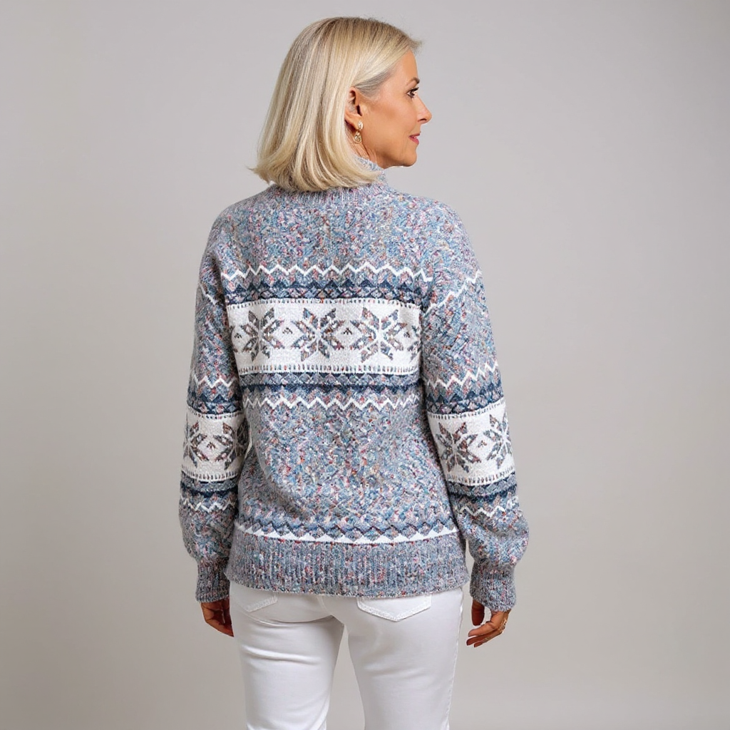 Catherine – Nordic Snowflake Knit Sweater