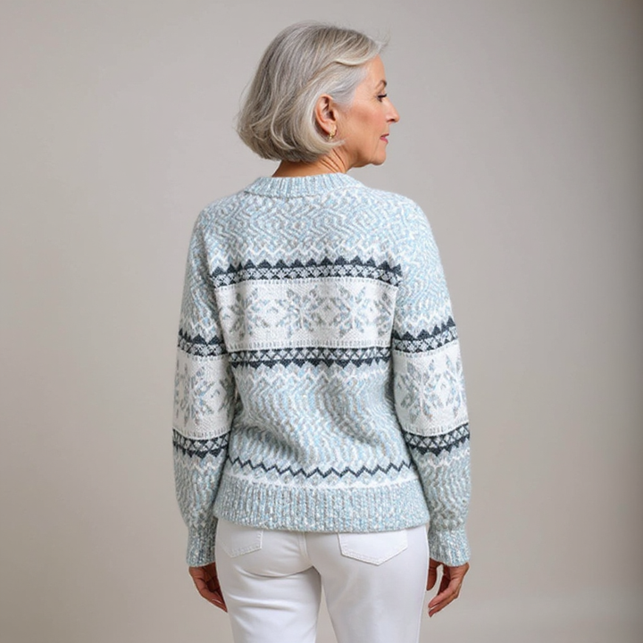 Catherine – Nordic Snowflake Knit Sweater