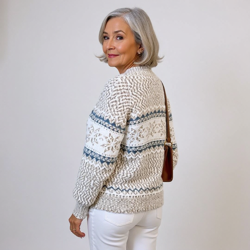 Catherine – Nordic Snowflake Knit Sweater