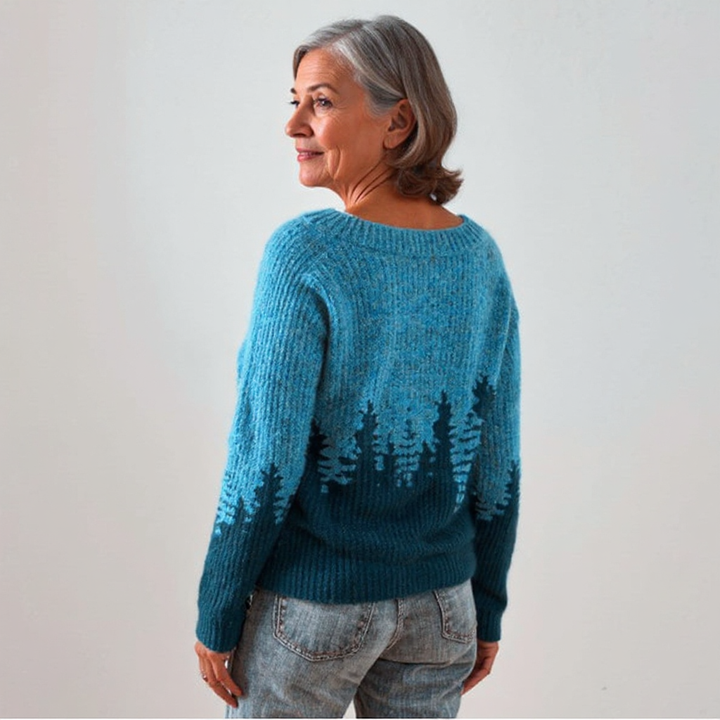 Melissa – Forest Print Knit Sweater