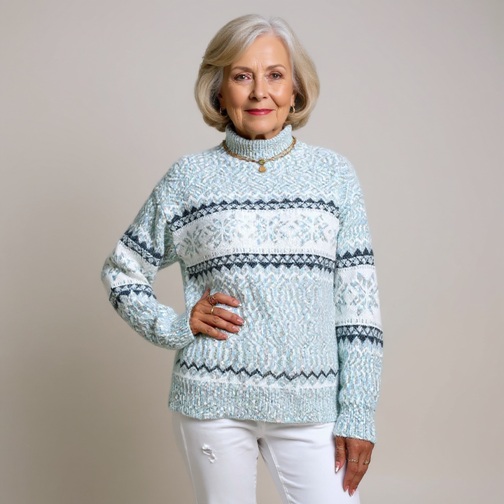 Catherine – Nordic Snowflake Knit Sweater