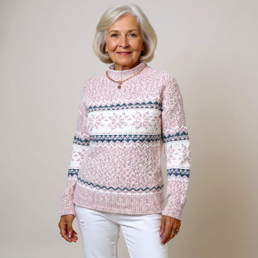 Catherine – Nordic Snowflake Knit Sweater