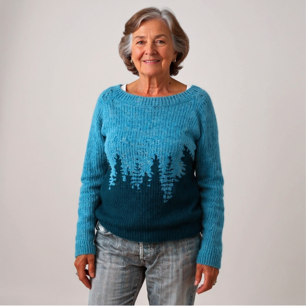 Melissa – Forest Print Knit Sweater