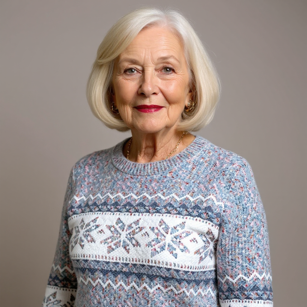 Catherine – Nordic Snowflake Knit Sweater