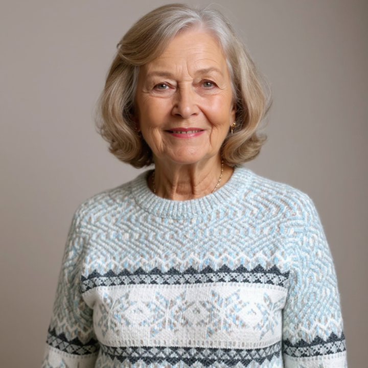 Catherine – Nordic Snowflake Knit Sweater