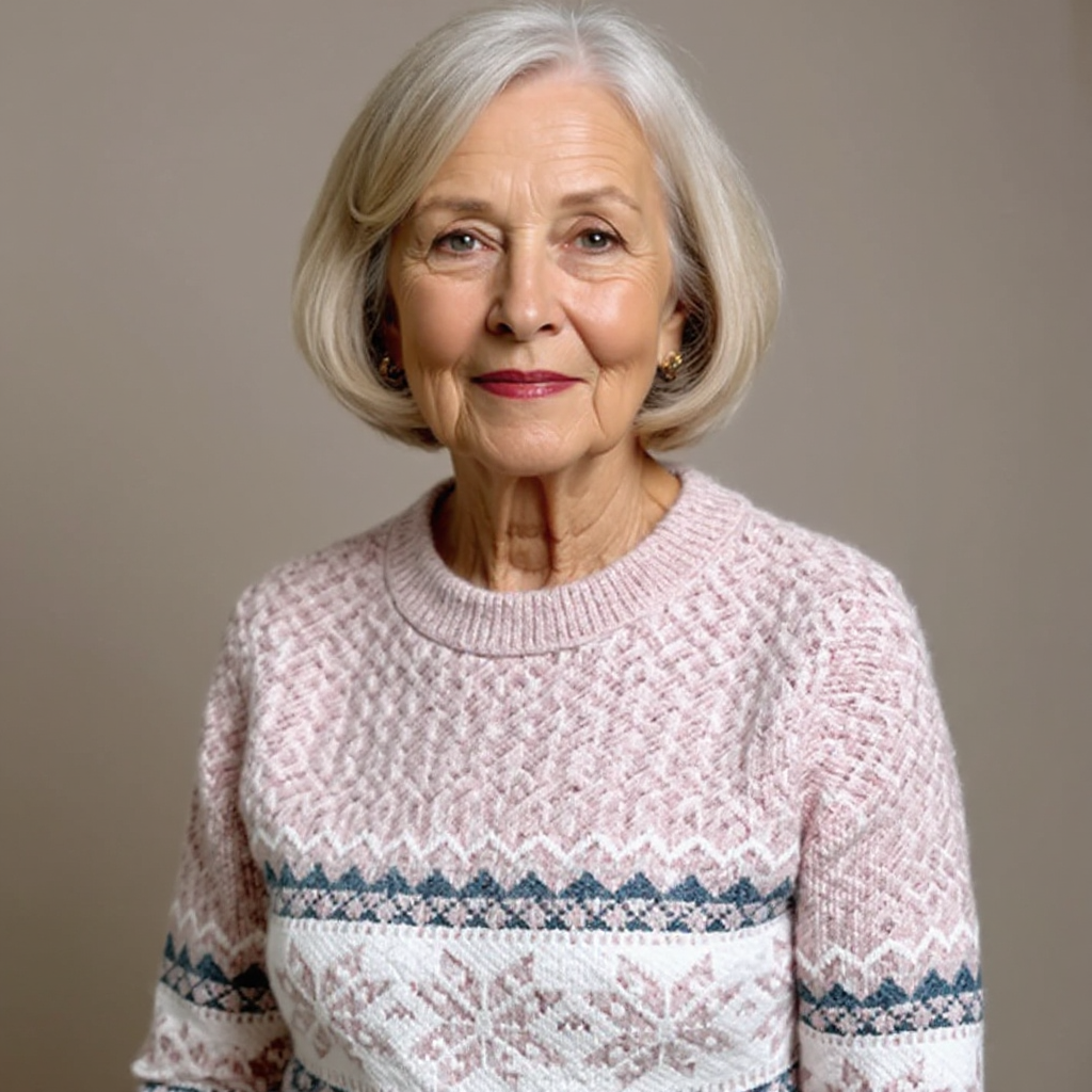 Catherine – Nordic Snowflake Knit Sweater
