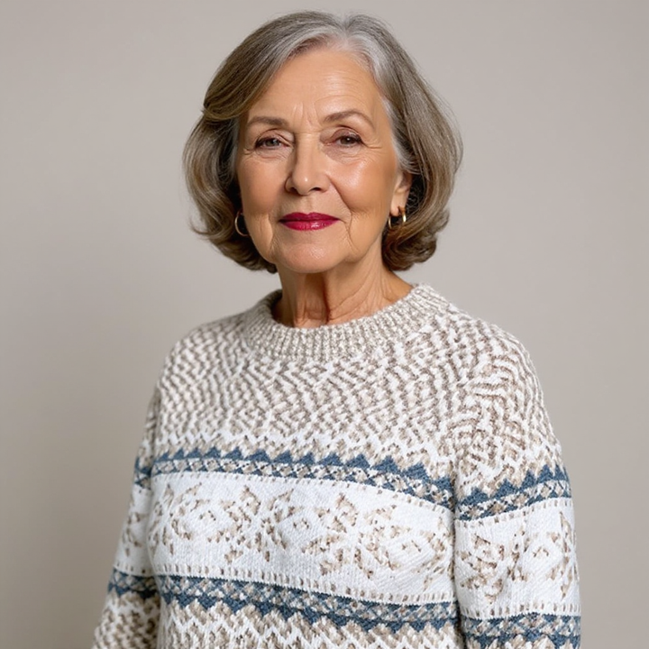 Catherine – Nordic Snowflake Knit Sweater
