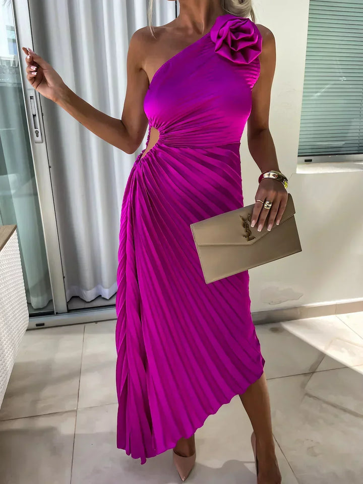 Lavinia | Elegant Floral One-Shoulder Maxi Dress