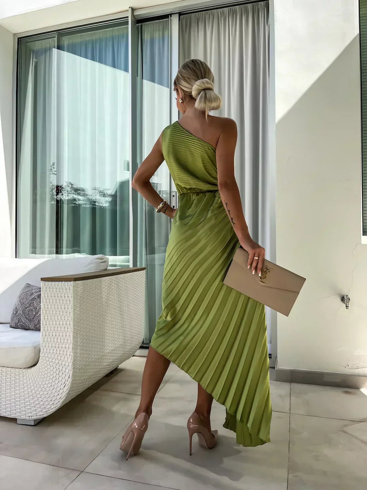 Lavinia | Elegant Floral One-Shoulder Maxi Dress