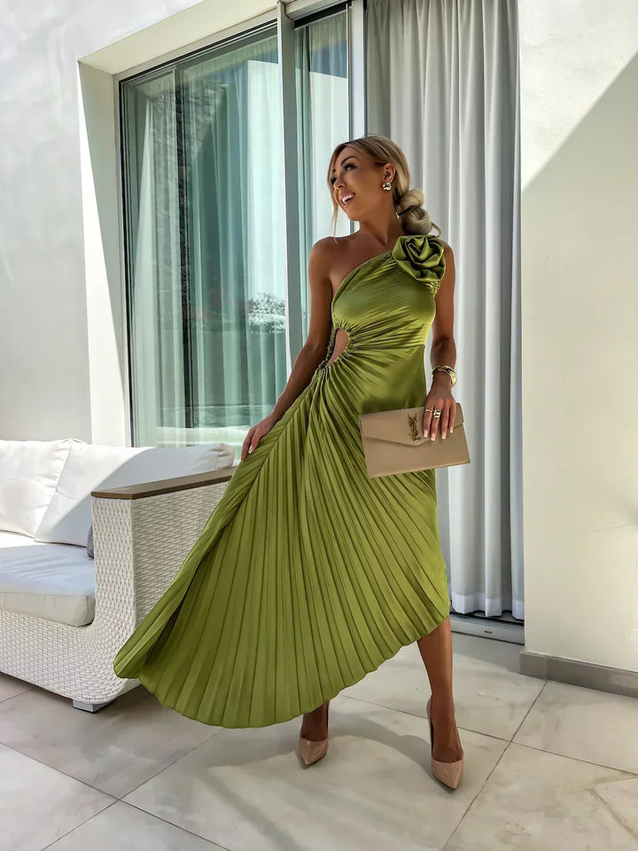 Lavinia | Elegant Floral One-Shoulder Maxi Dress