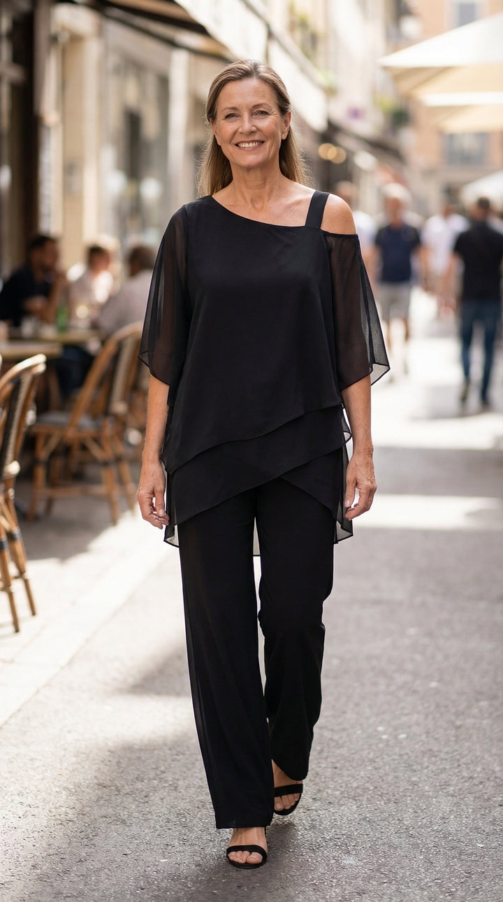 Melody | Soft Drape Two-Piece Set – Effortless Polish, All-Day Comfort