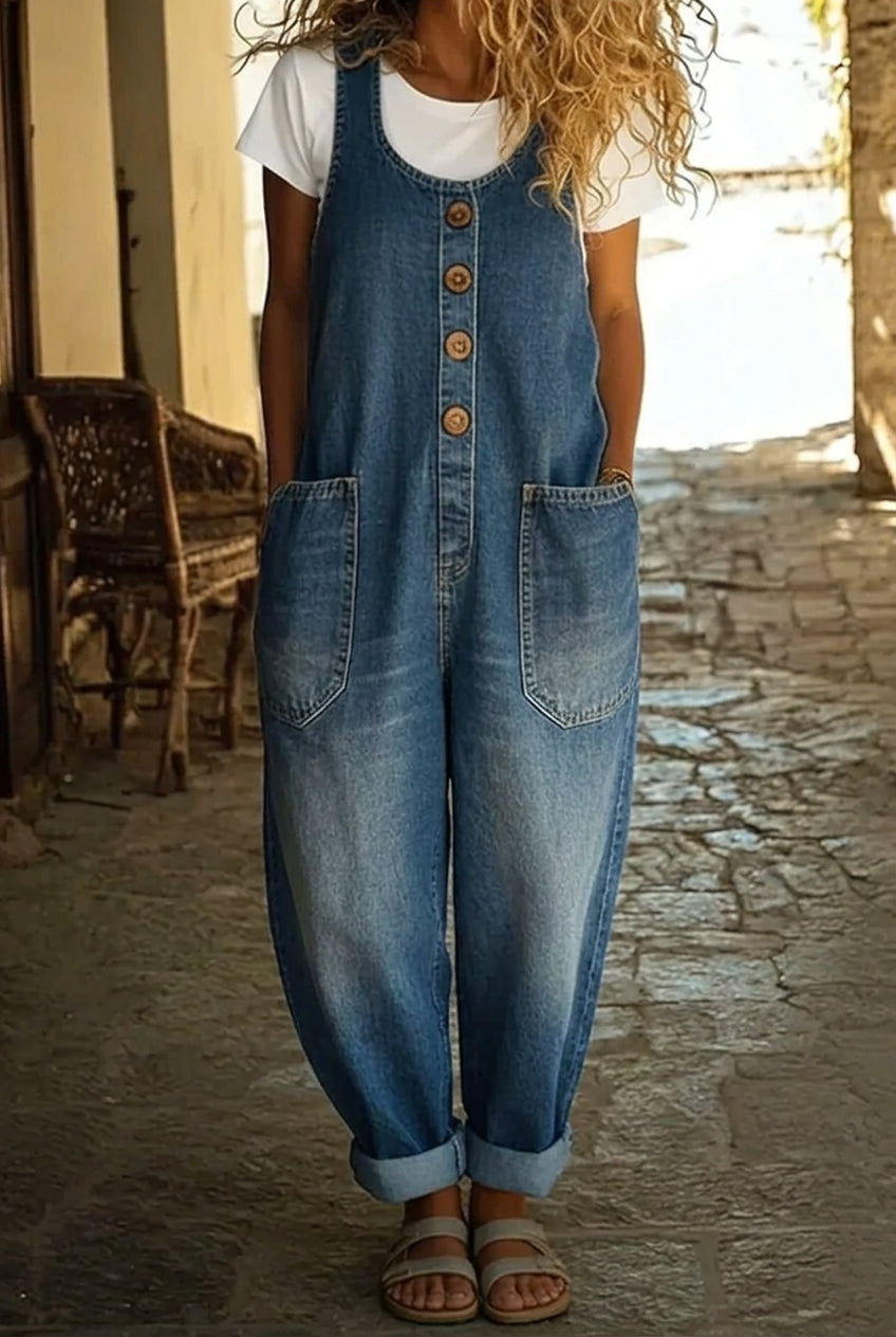 Sophia | Vintage Wash Denim Overalls