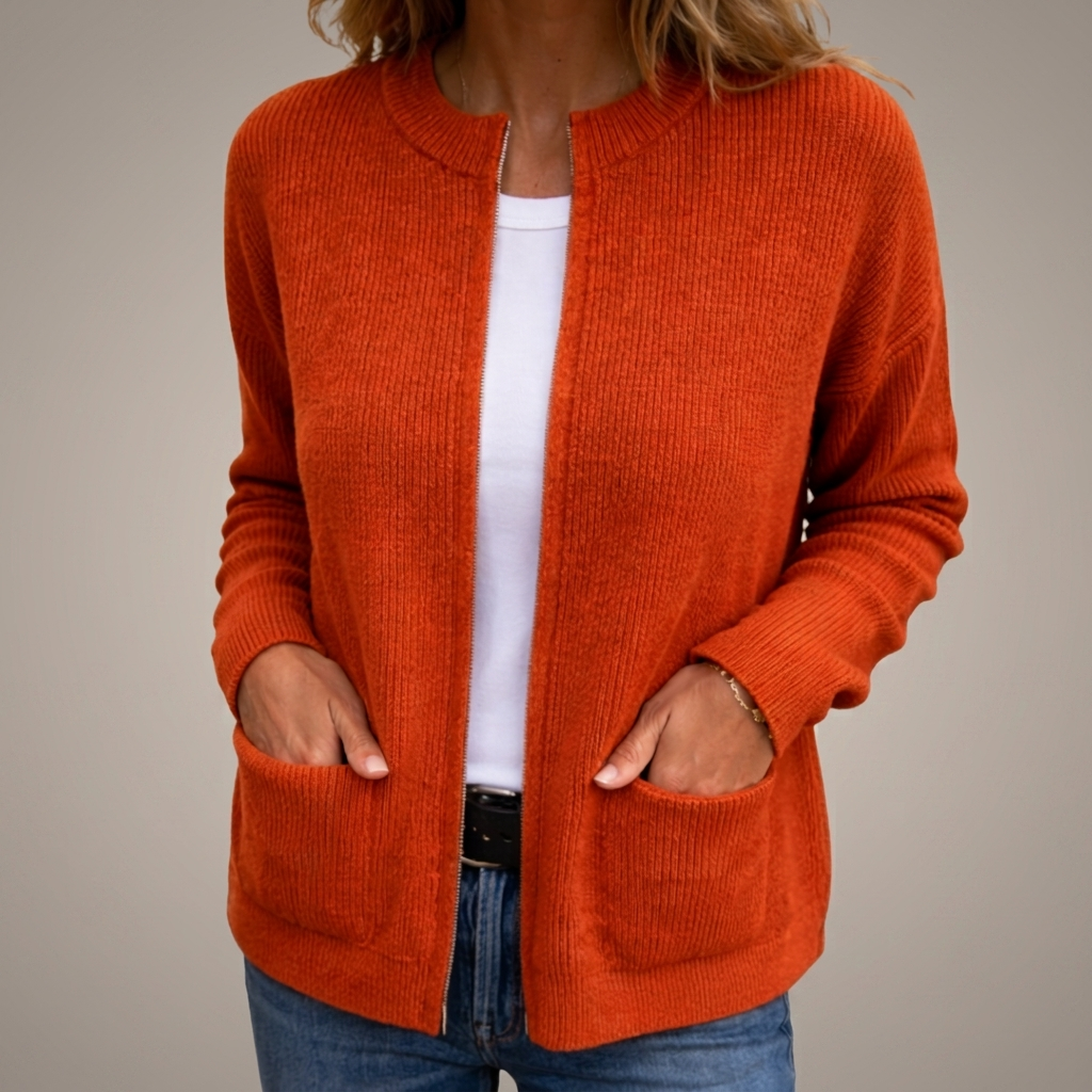 Josephine – Open-Front Ribbed Knit Cardigan