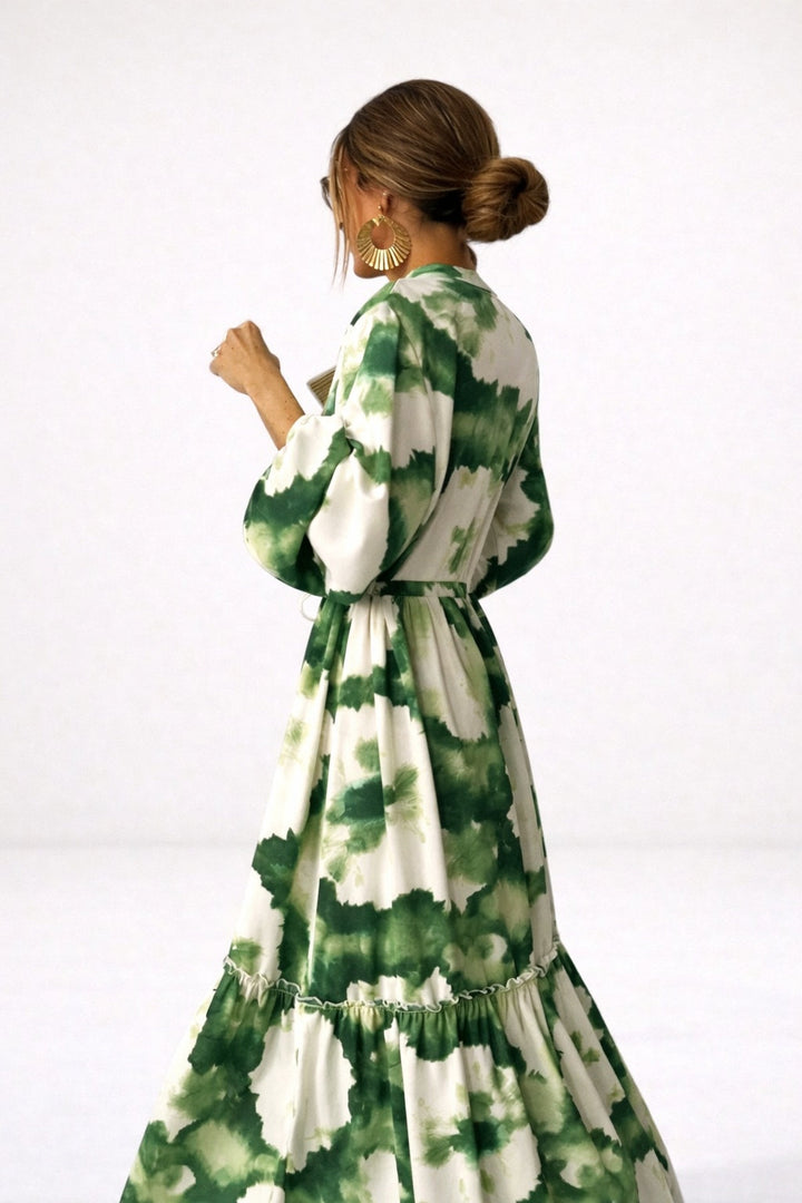 Lavinia | Long Sleeve Tie Waist Tiered Maxi Dress