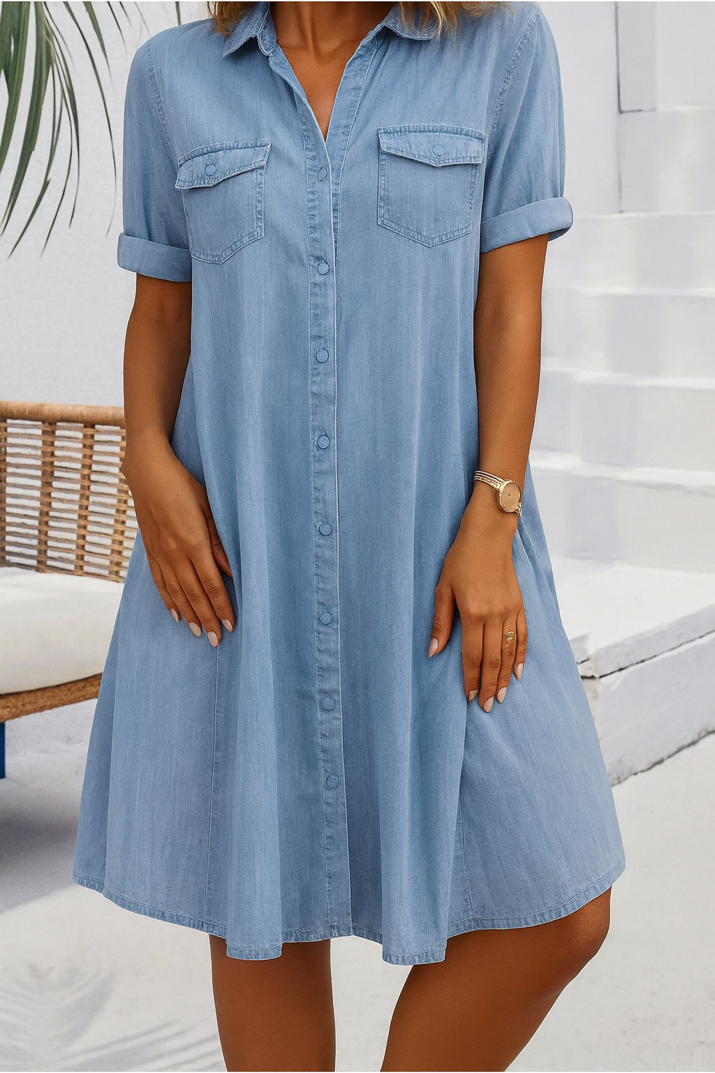 Wisdom | Lightweight Denim-Look Dress