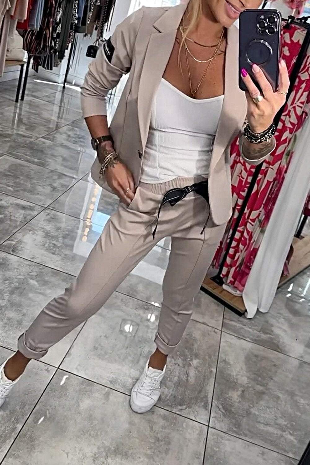 Caitlin | Relaxed Solid Color Two-Piece Set for Women