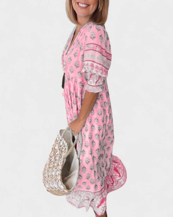 Norah | Boho Button Dress
