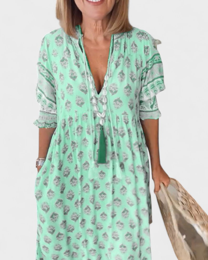 Norah | Boho Button Dress