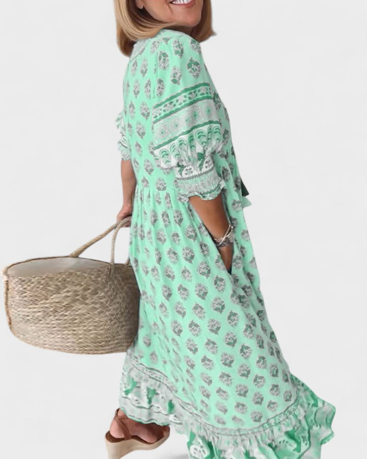 Norah | Boho Button Dress