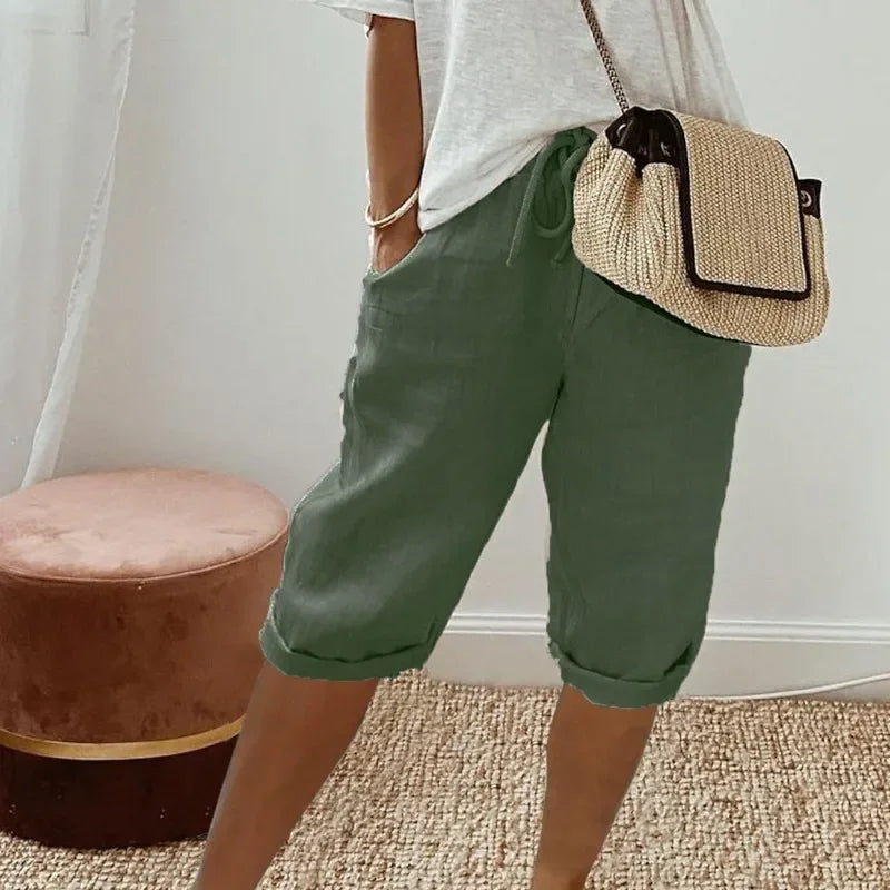 Natasha | Linen Full Shorts