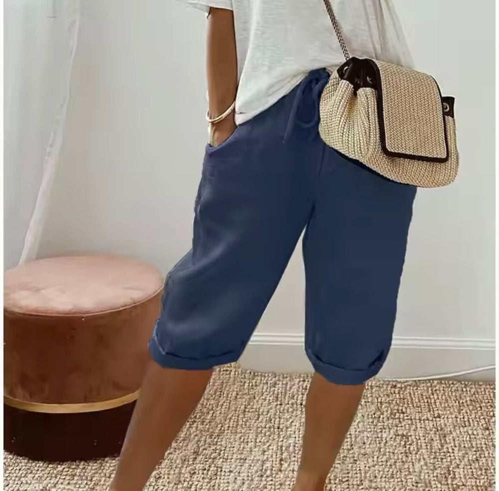 Natasha | Linen Full Shorts