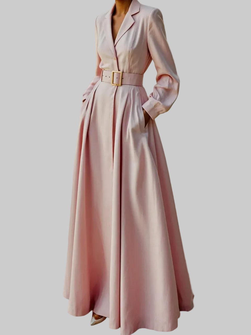 Lemuel | Elegant Pleated Blazer Midi Dress