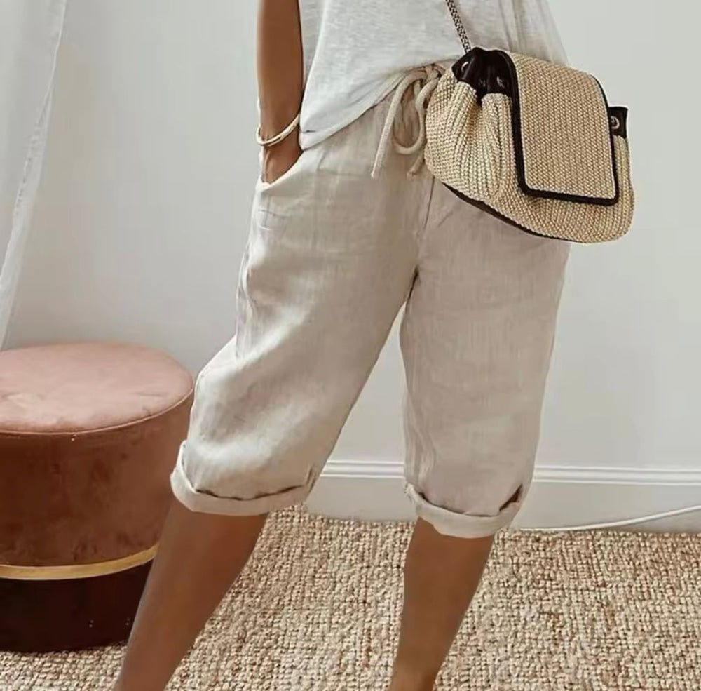Natasha | Linen Full Shorts