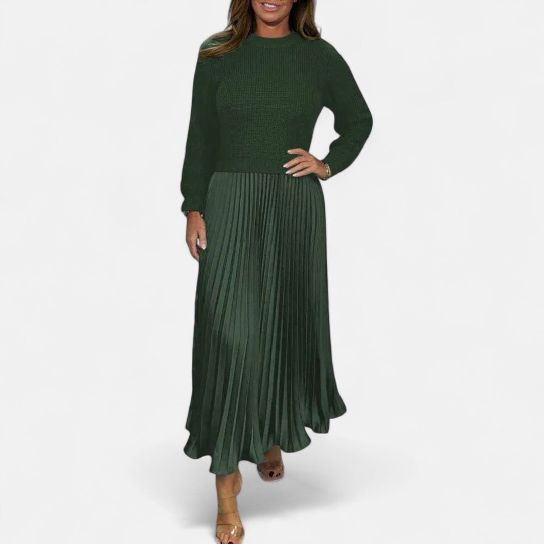Karlee | Maxi Dress with Sweater and Pleated Skirt