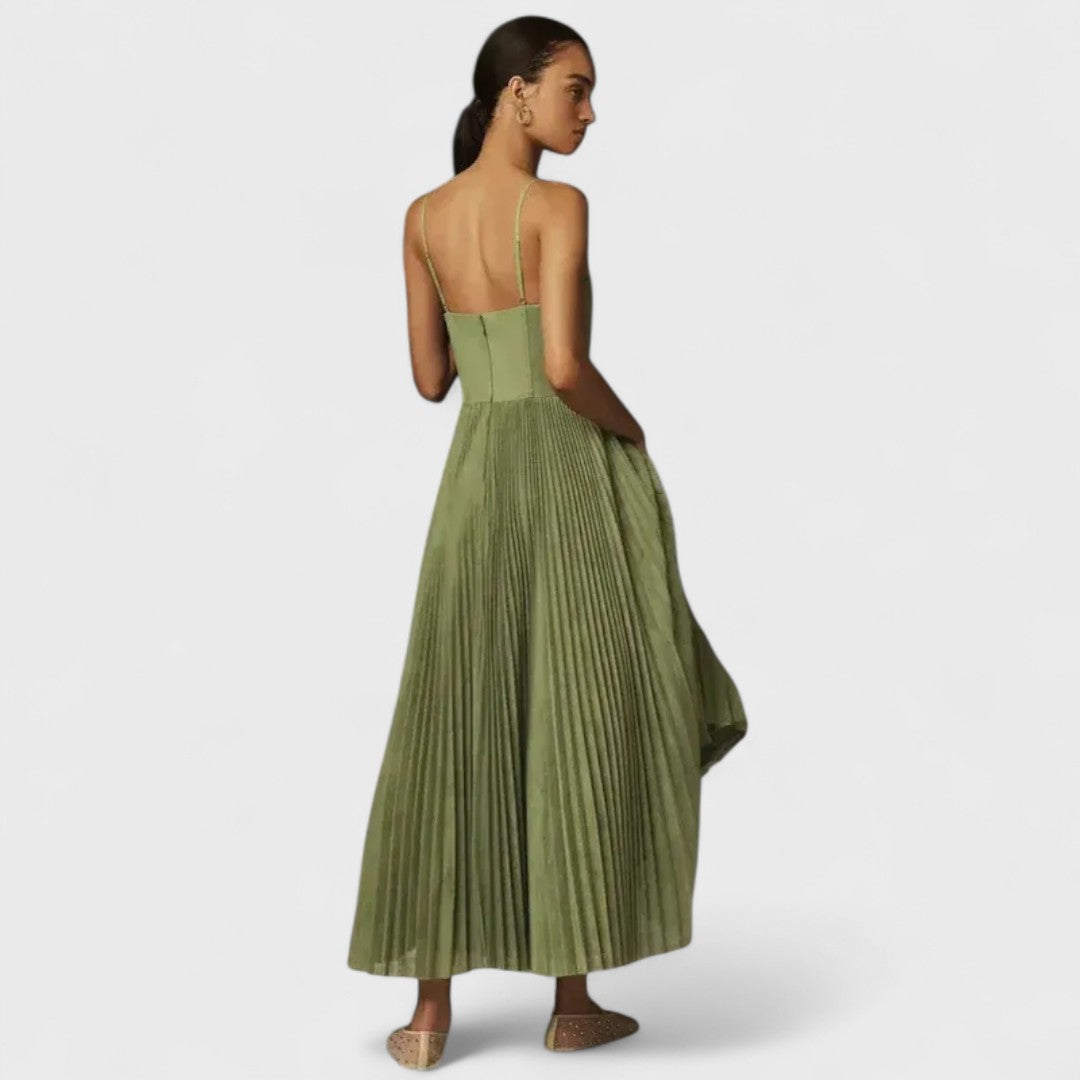Desiree | Premium Midi Dress in Pleated Tulle