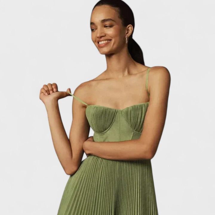 Desiree | Premium Midi Dress in Pleated Tulle