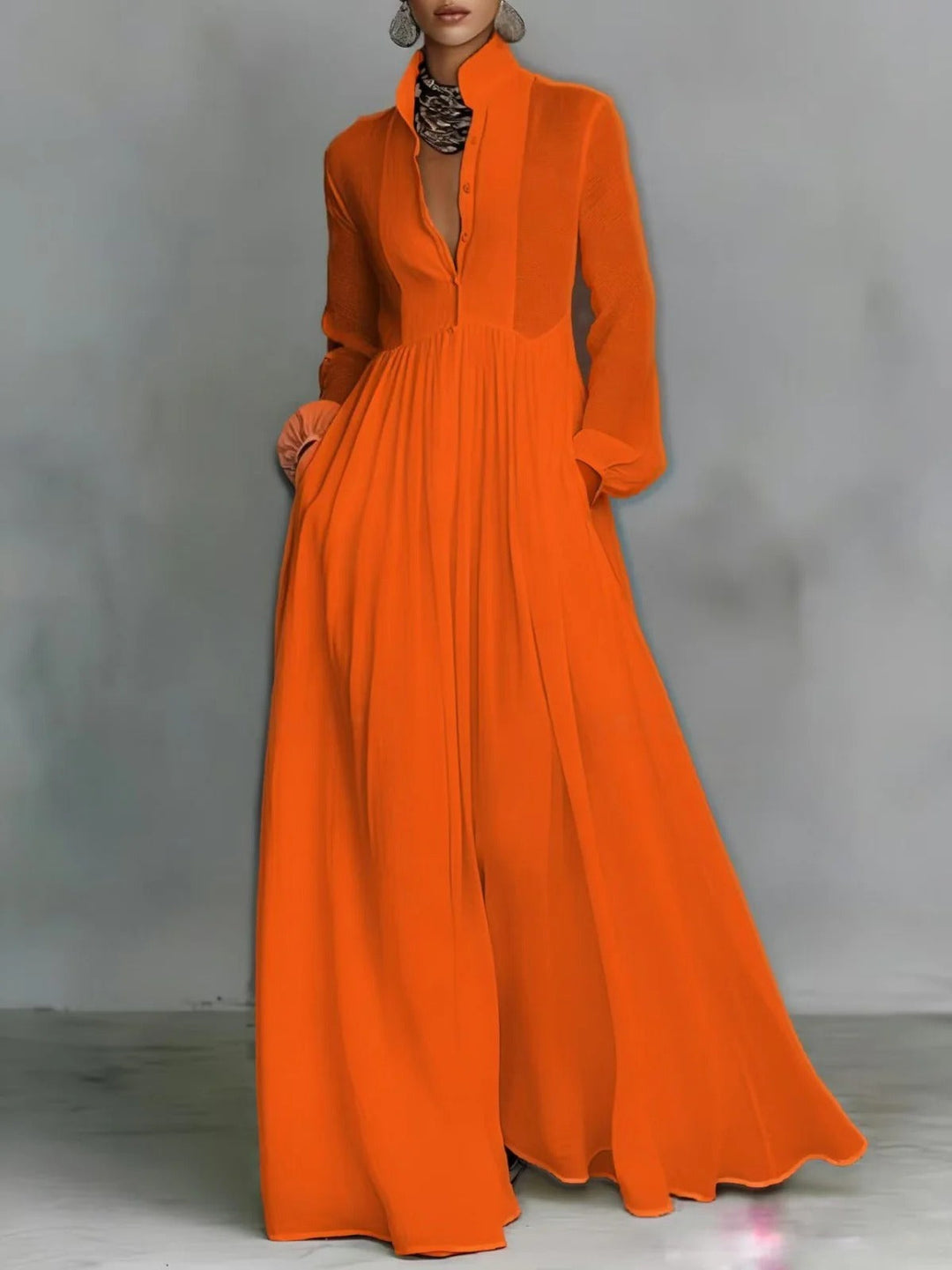 Sabrine | Flowing Button-Front Maxi Dress