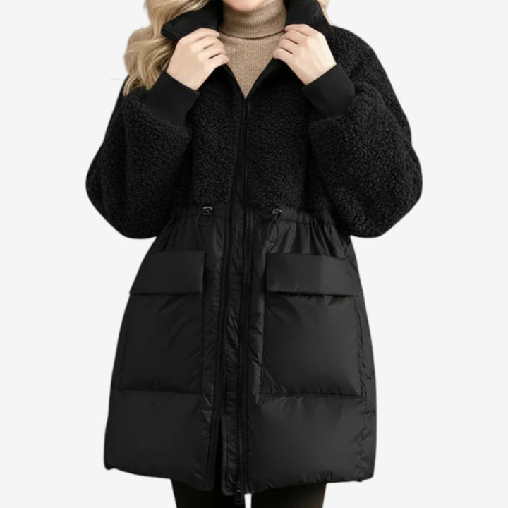 Sheila – Quilted Puffer Coat with Teddy Upper