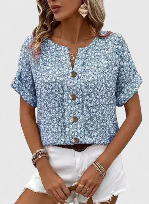 Louanne | Elegant Floral Summer Top