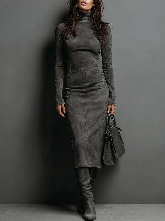 Gina – Turtleneck Bodycon Midi Dress