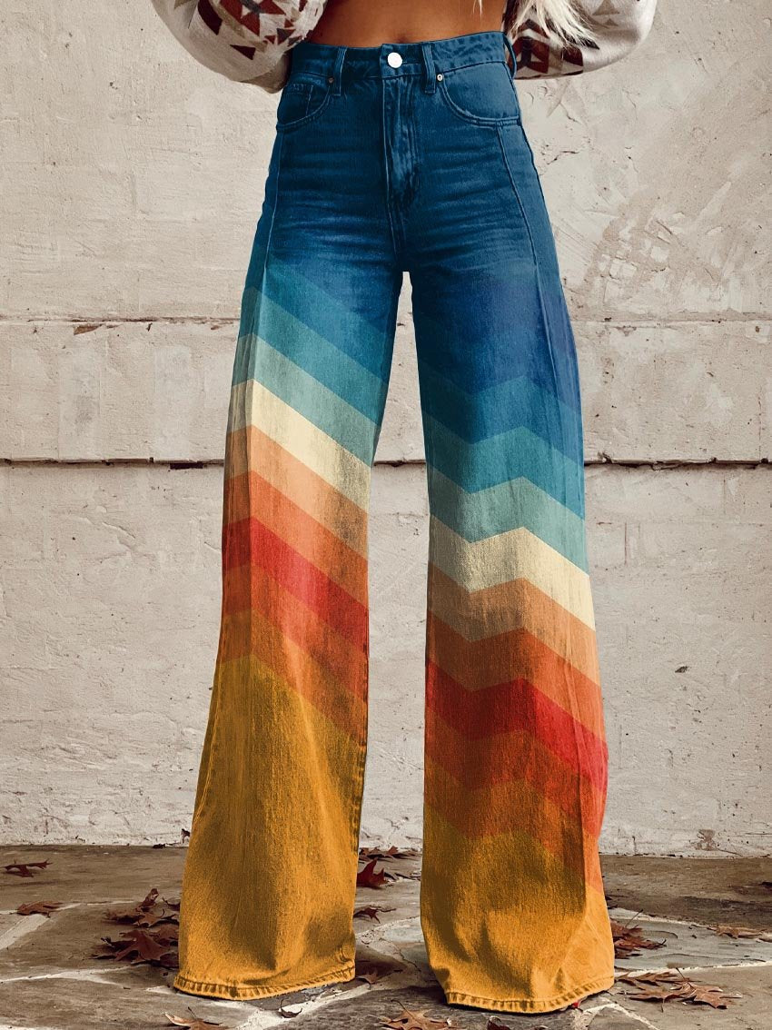 Jessa | Elegant Retro Zigzag Pants