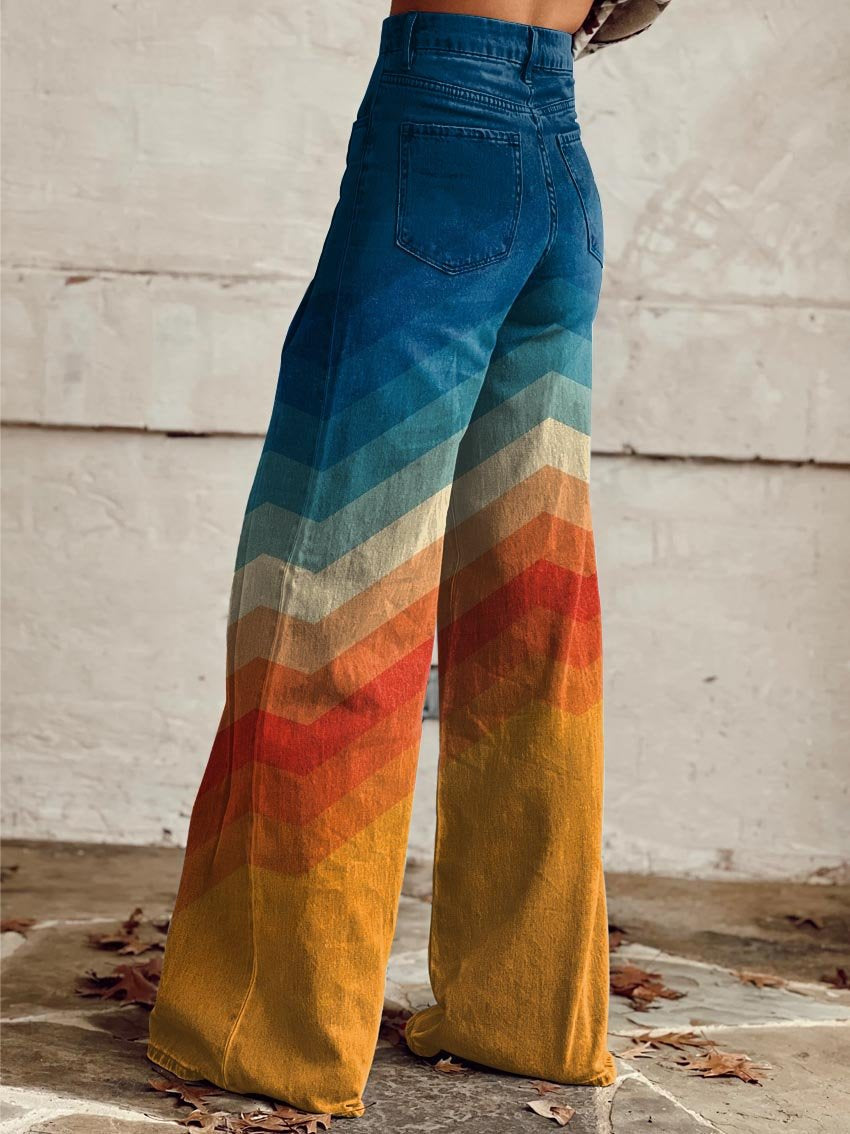 Jessa | Elegant Retro Zigzag Pants