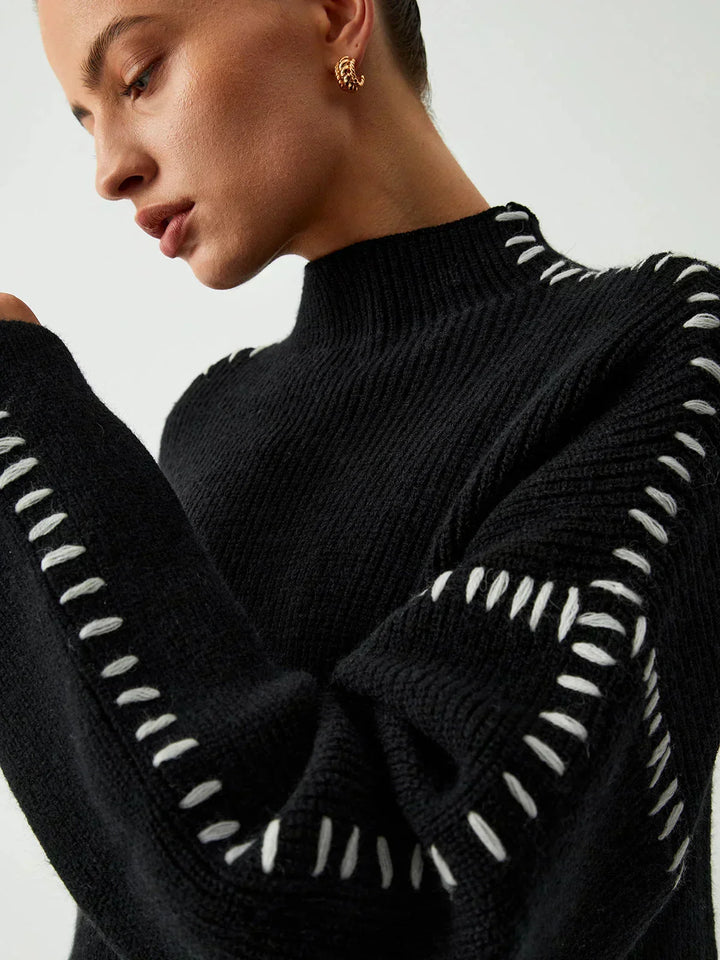 Jolene – Oversized Whipstitch Detail Sweater