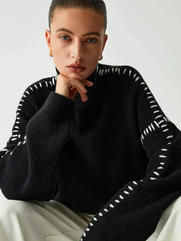 Jolene – Oversized Whipstitch Detail Sweater